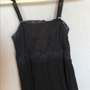 Free people intimates black lace and cotton dress